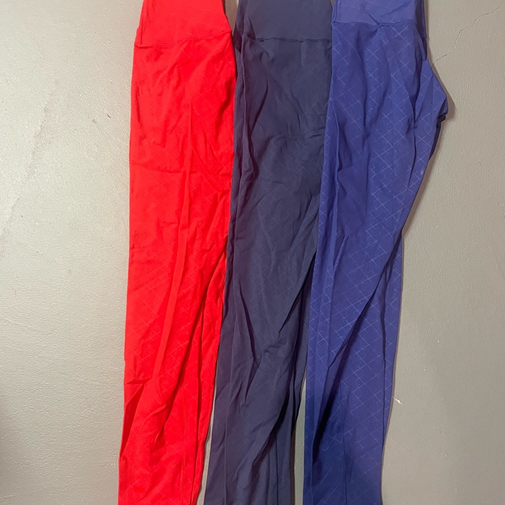 SHEFIT women’s Leggings Trio - Red, Navy, Blue